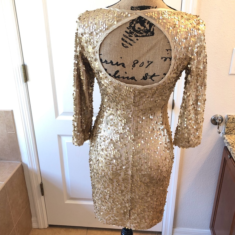 Arden B Gold cocktail Dress – Size Small - Picture 4 of 8